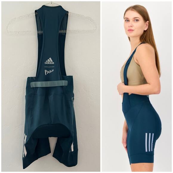 Adidas Parlay Padded Cycling Bib Shorts Women’s Small Green HM3159 MSRP $200 NWT - Picture 2 of 12